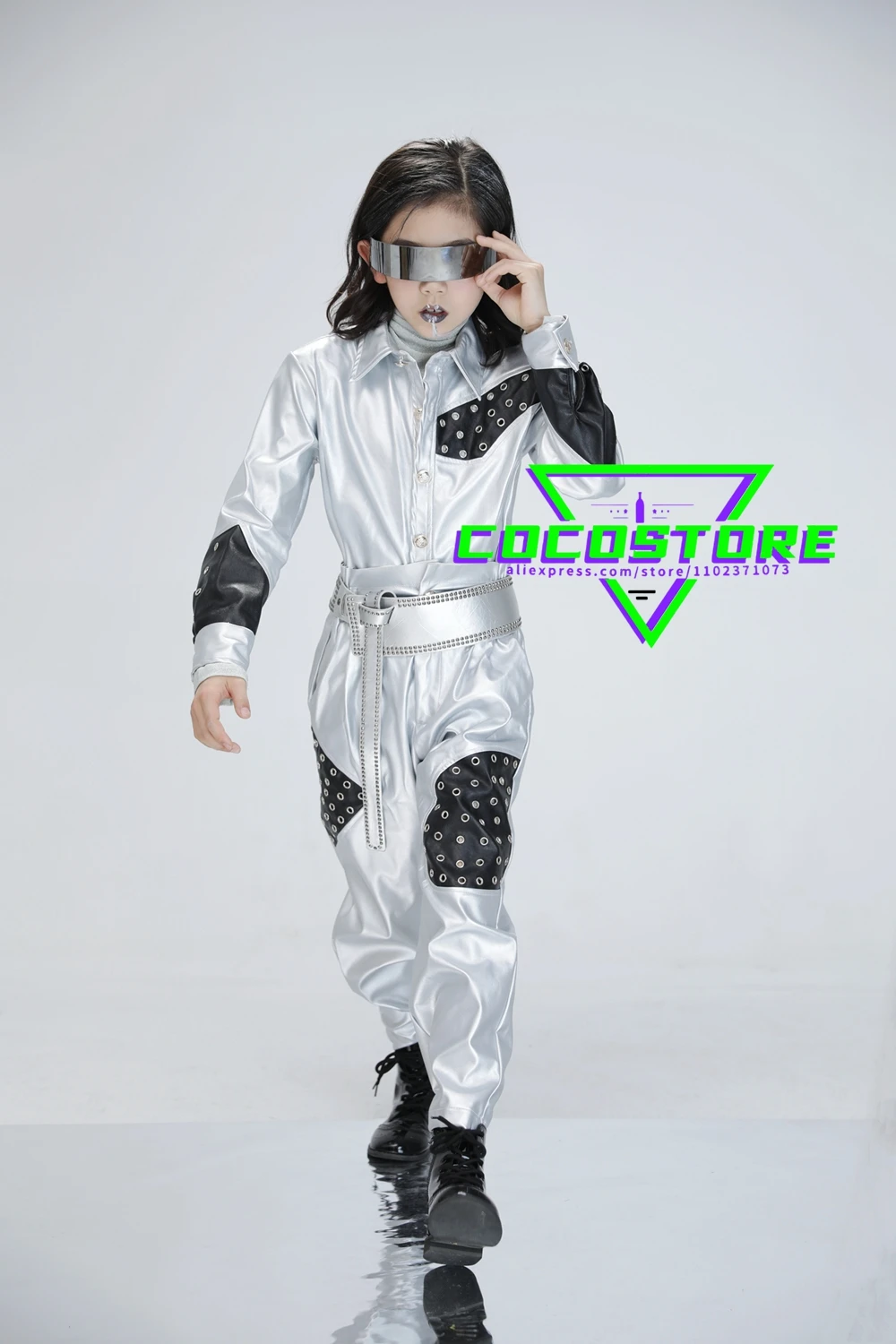 Silber Jazz Dance Kostüme Für Kinder Mode Bühne Tragen Für Kinder Jungen und Mädchen Hip Hop Street Dance Kinder Leistung Kleidung