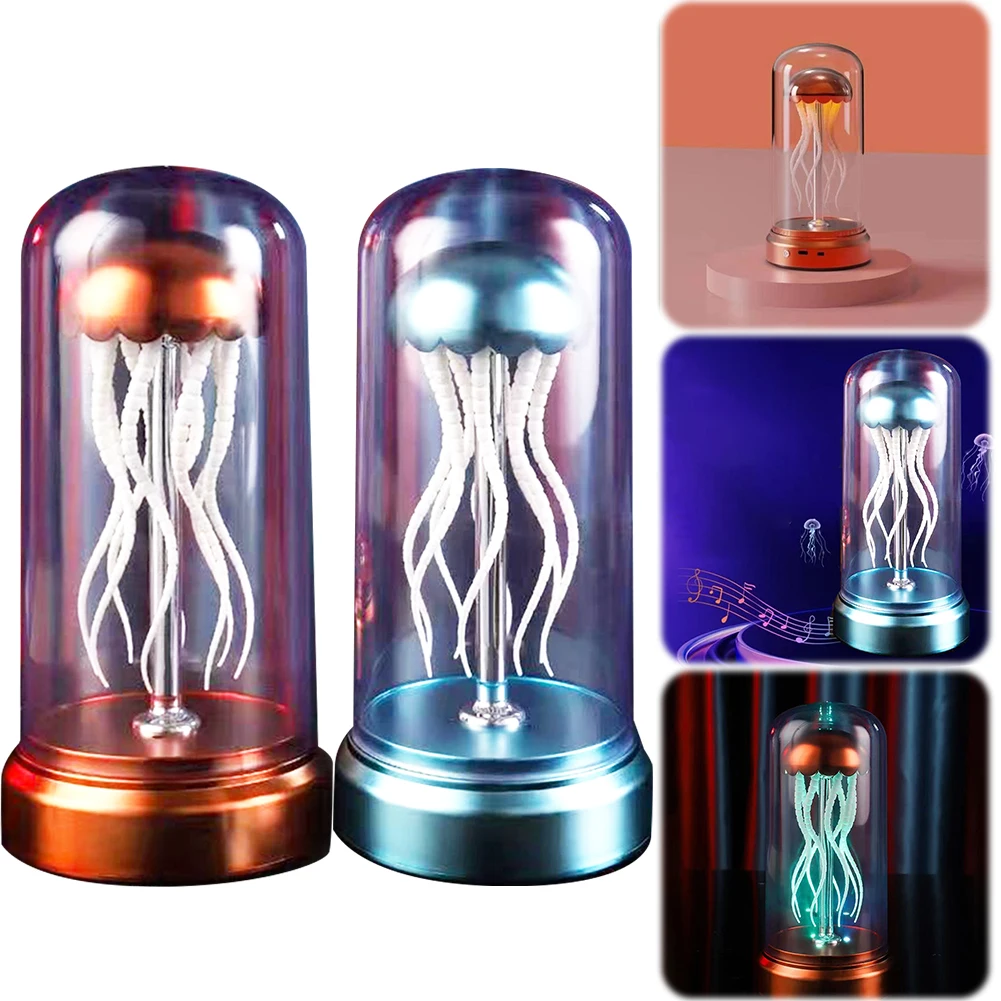 

Jellyfish Lamp with Music Bedside RGB Lamp Decorative Colorful Night Light Type-C Charging for Birthday Halloween Gift