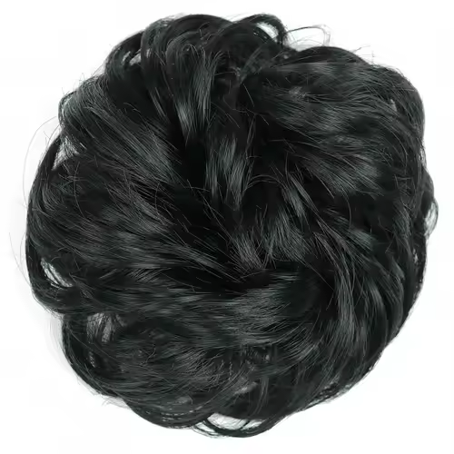 Azqueen Synthetic Messy Bun Chignon Donut Gary Brown Color Hair Bun Pad Elastic Hair Rope Rubber Band Hair Extensions - Image 33