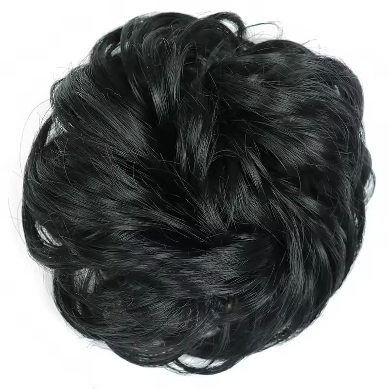 Azqueen Synthetic Messy Bun Chignon Donut Gary Brown Color Hair Bun Pad Elastic Hair Rope Rubber Band Hair Extensions - Image 33
