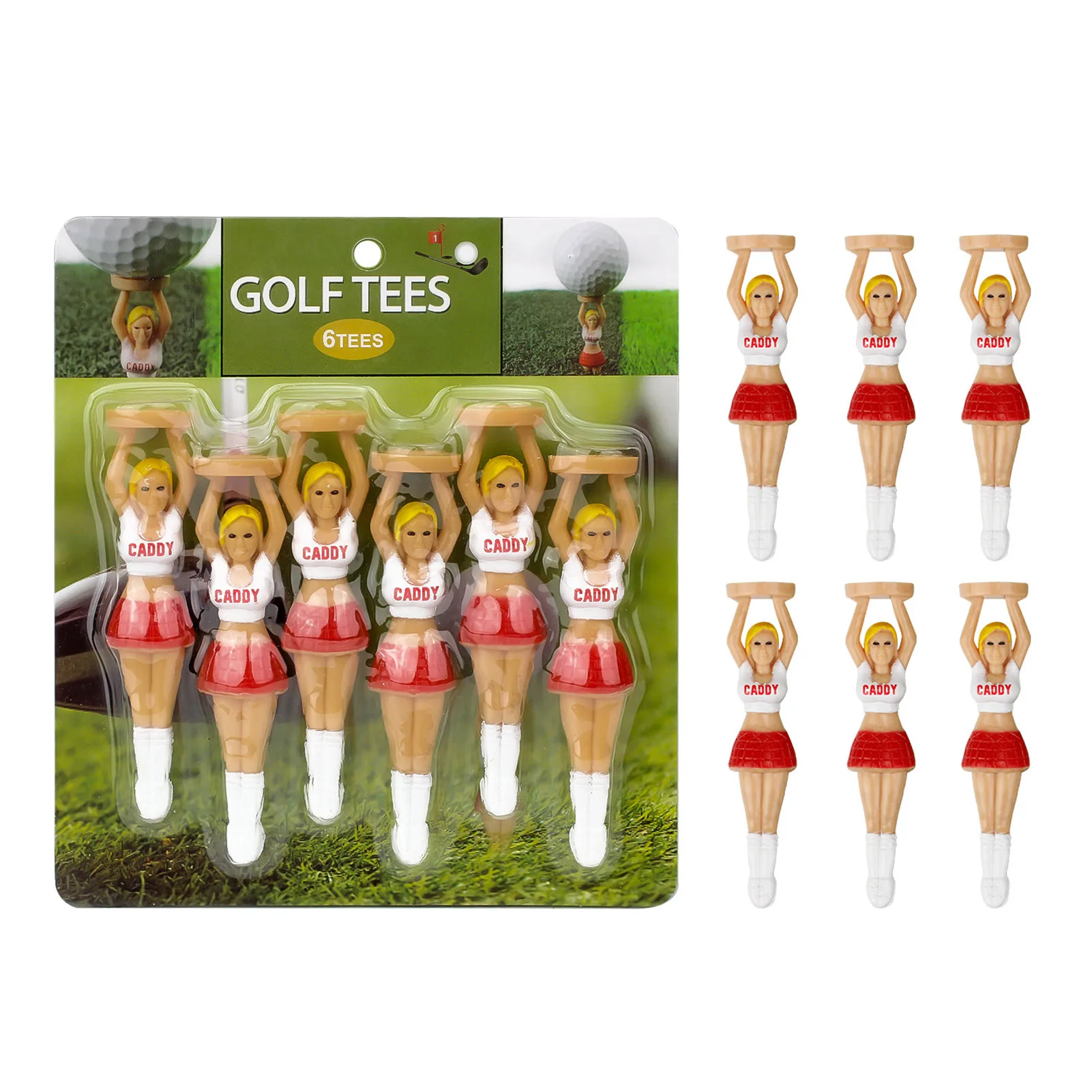 6pcs Plastic Pin up Golf Tees Durable And Reusable Golf Tees Business Gift for Golf