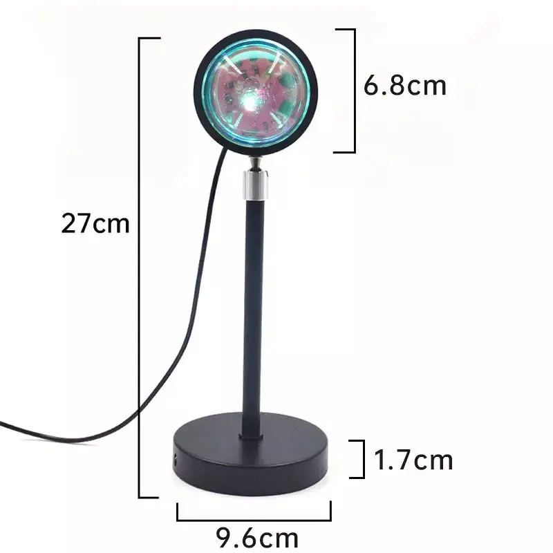 High Quality Morden Aluminum Alloy Sunset light RGB Remote Control Table Projector Magnifying Led Lampe Halo Sunset Lamp