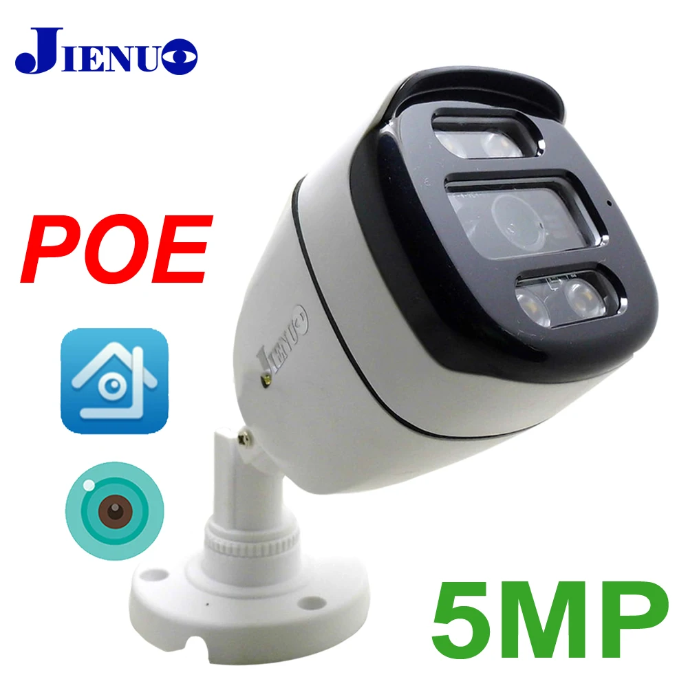 

JIENUO HD IP POE Camera Cctv Security Surveillance Infrared Smart Video Indoor Outdoor Waterproof XMeye 5MP Audio Home Net Cam