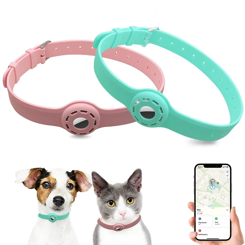 Nowa silikonowa obroża zapobiegająca zgubieniu kota dla Apple Airtag Protective Tracker Anti Lost Positioning Collar Regulowana obroża dla zwierząt