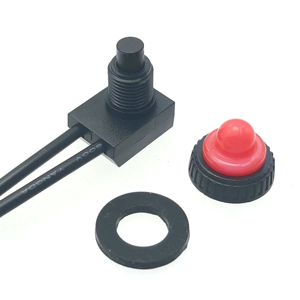 

1pc Self-Locking Waterproof Switch with 18AWG Cable Wire Pushbutton Switch KP107 Normally Open Normally Closed Switch