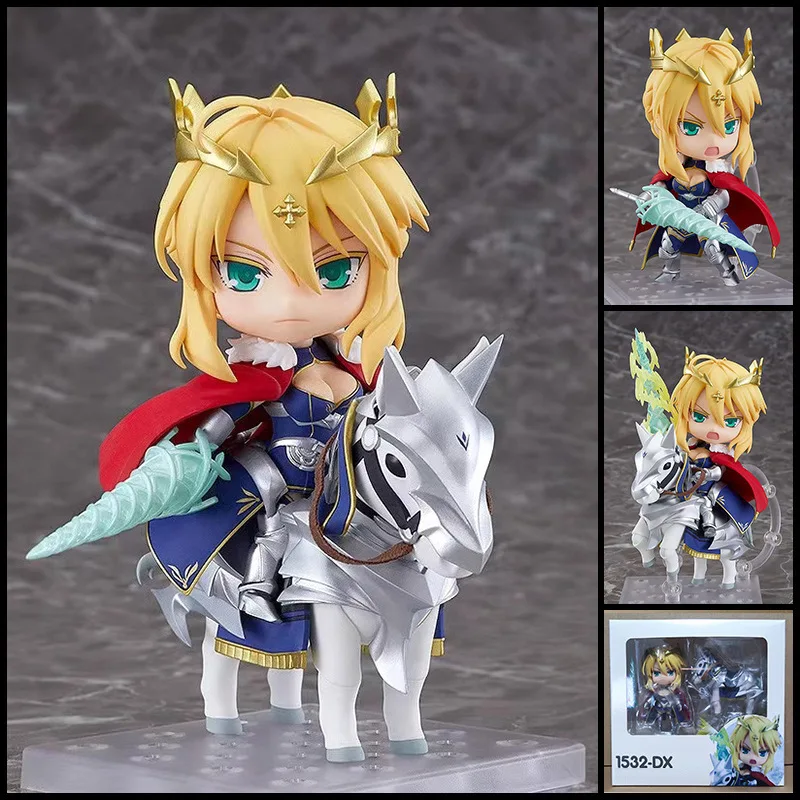 

1532 Fate Artoria Pendragon Lancer Riding Posable Face Swap Action Figure Desktop Decor Anime Collectible Figurine