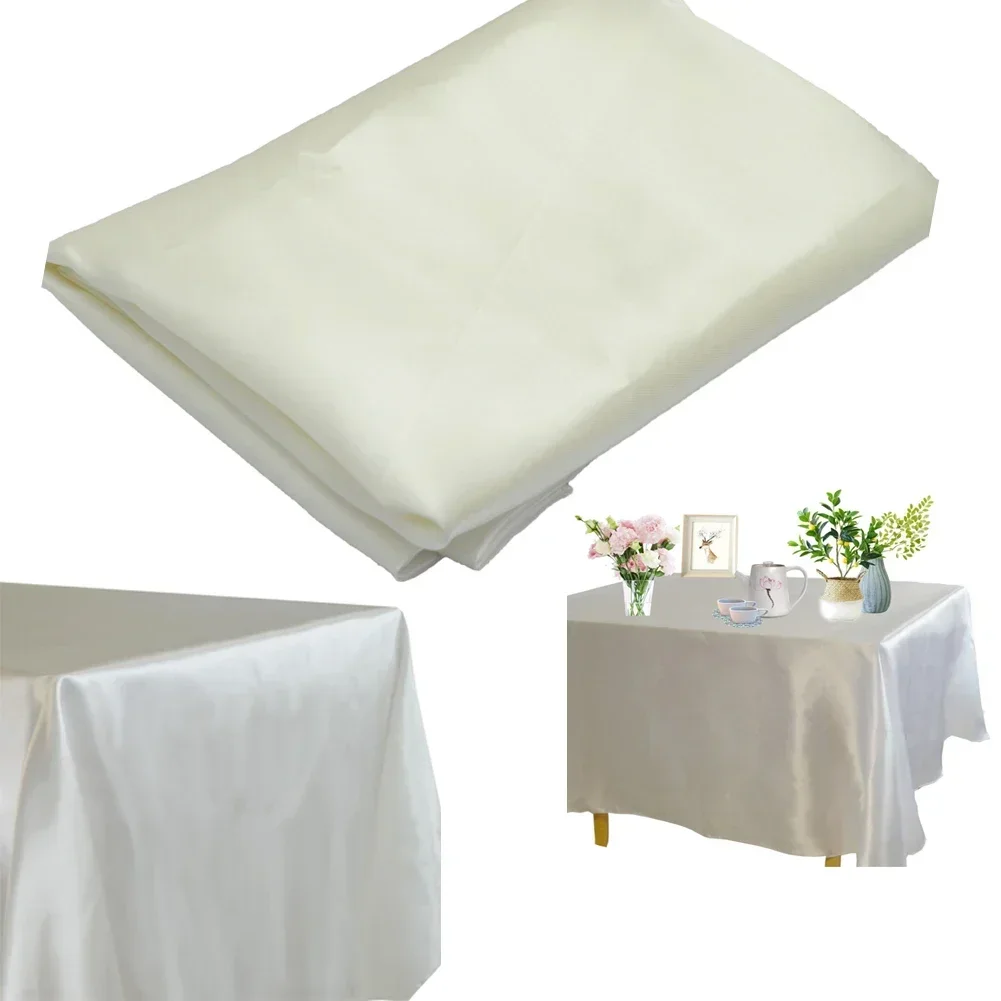 Nappe Rectangulaire en Satin pour Décoration de Table à Manger, Couverture pour Mariage, Noël, ixPréChristophe, Anniversaire, Banquet