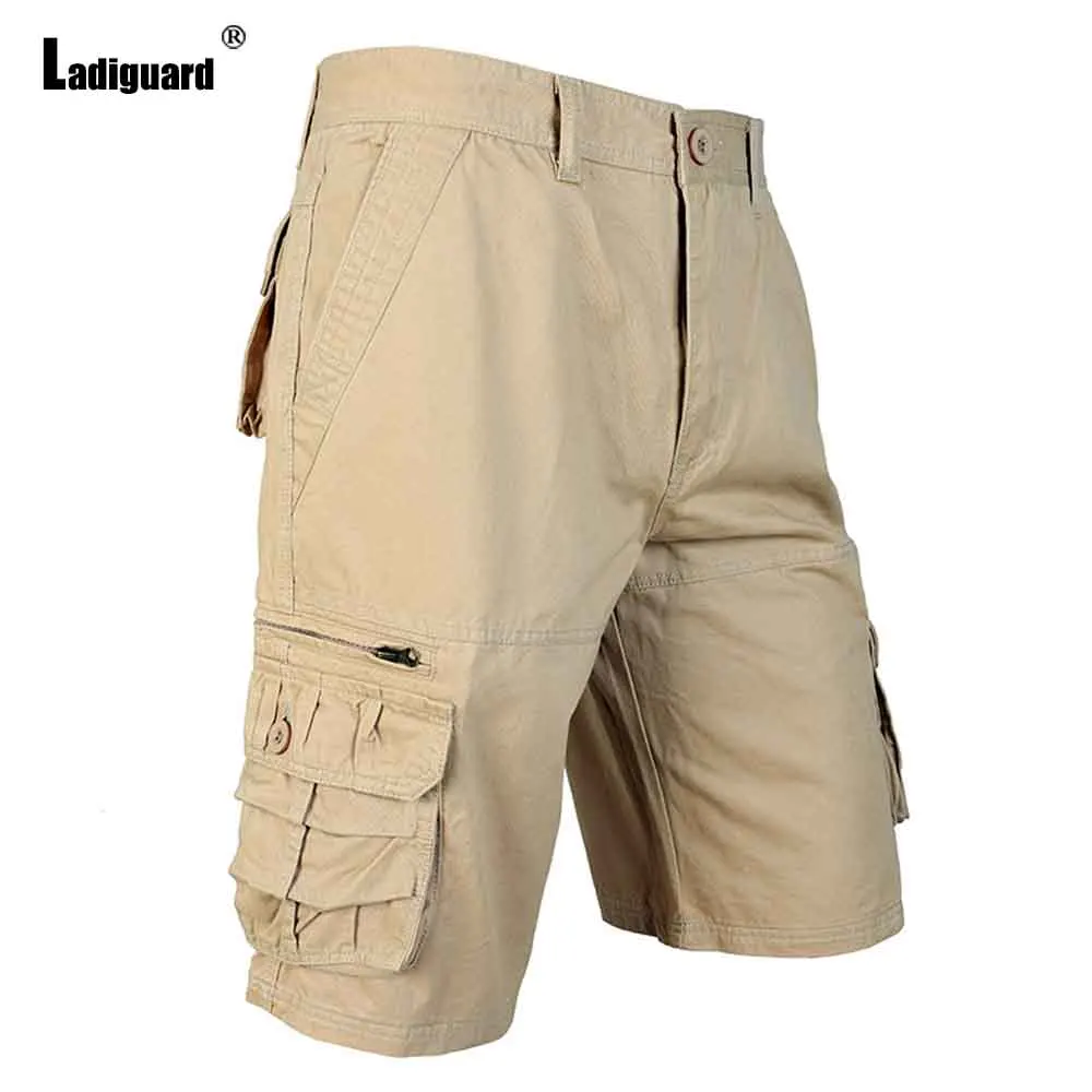 남성 빈티지 스탠드 포켓 코튼 카고 반바지 2025 유럽 스타일 캐주얼 비치 반바지 솔리드 그레이 카키 버튼업 핫팬츠