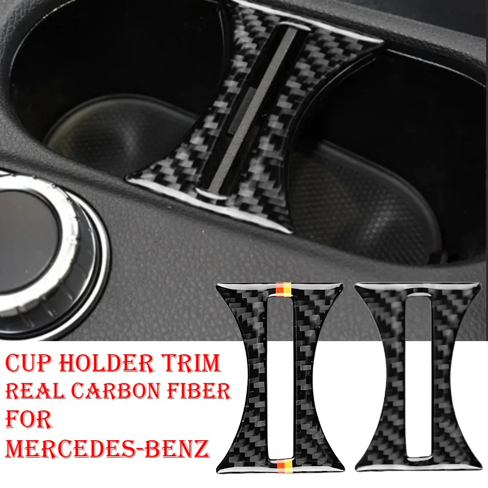 

Car Center Console Water Cup Holder Trim Strip Carbon Fiber Sticker For Mercedes Benz A/B Class GLA CLA W176 X156 C117 2014-2017
