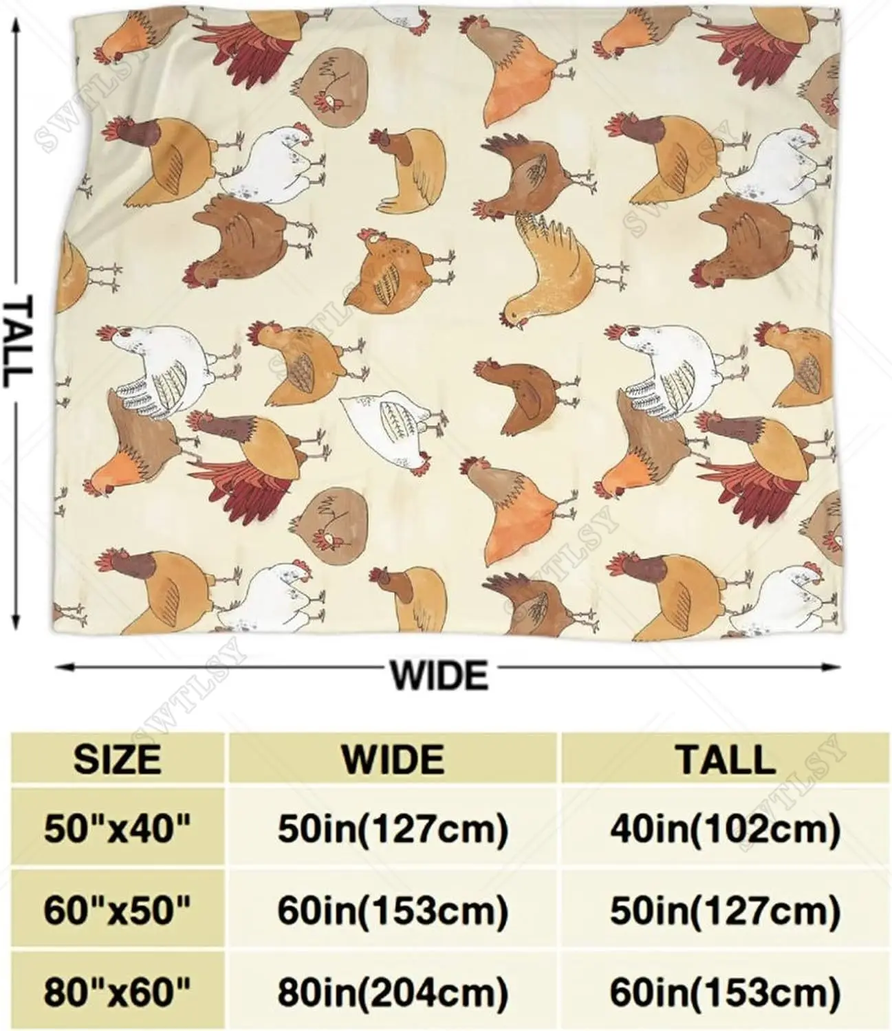 Comfortable Fleece Throw Blanket, Soft and Warm A Brood of Chickens Blankets and Throws, Lightweight Cozy Fuzzy Blanket f