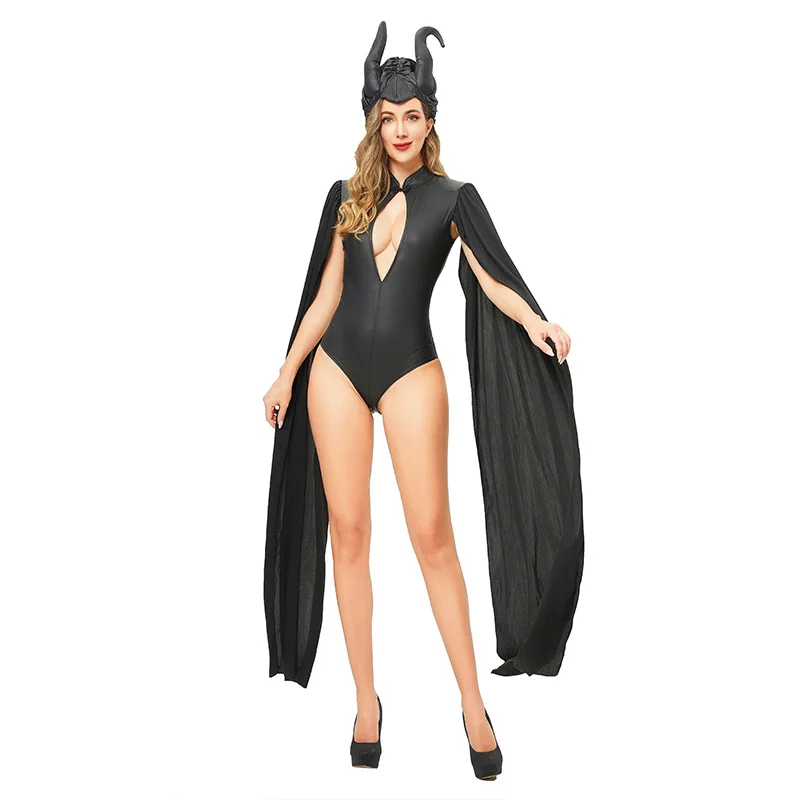 

Костюм на Хэллоуин, плащ, дьявол, ведьма, спящий клеп, Бог смерти, косплей, сексуальная королева, европейско-американское вечернее представление