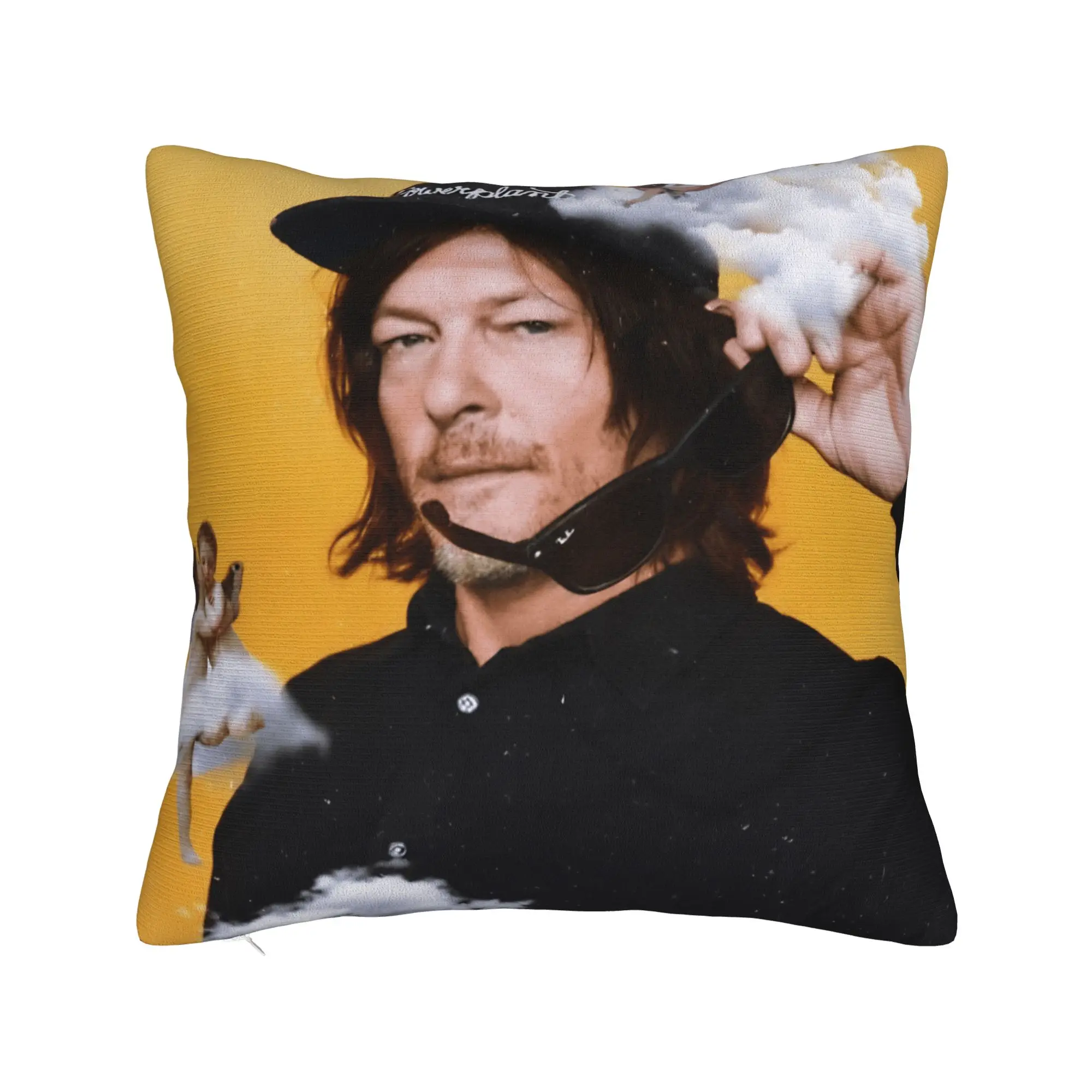 Norman Reedus W-Walking D-Dead American Celebrity Pillowcases  Novelty Pillow Case For Sofa Home Decor Soft Pillow Cover