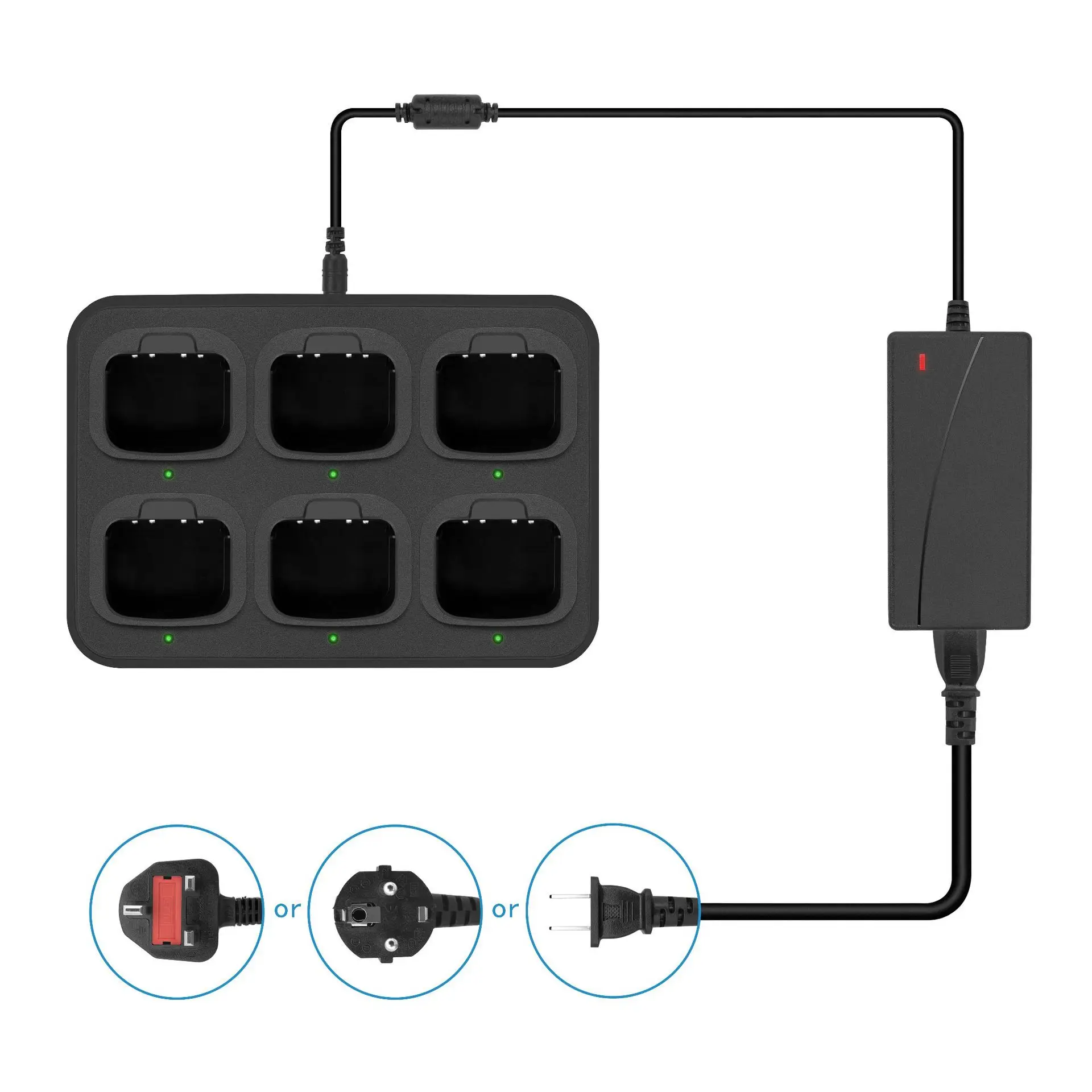 Radio intercom in one double row 6 six-way charger for BF-888S 777S 666S