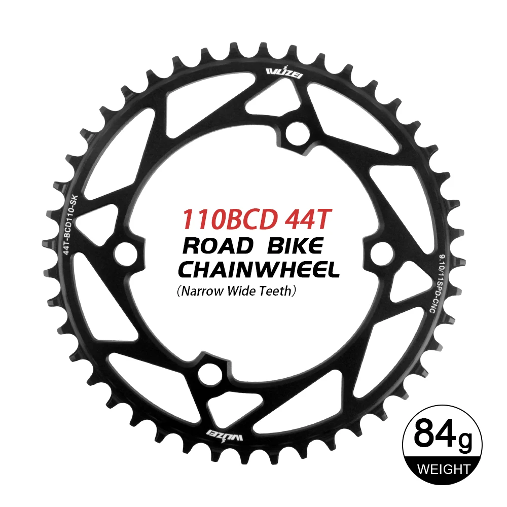 WUZEI Rennrad-Kettenblatt 110 BCD 36/38/40/42/44/46/48/50/52/54/56/58T schmales breites Sterne-Kettenrad 4 Schrauben für Shimano R7000 4700