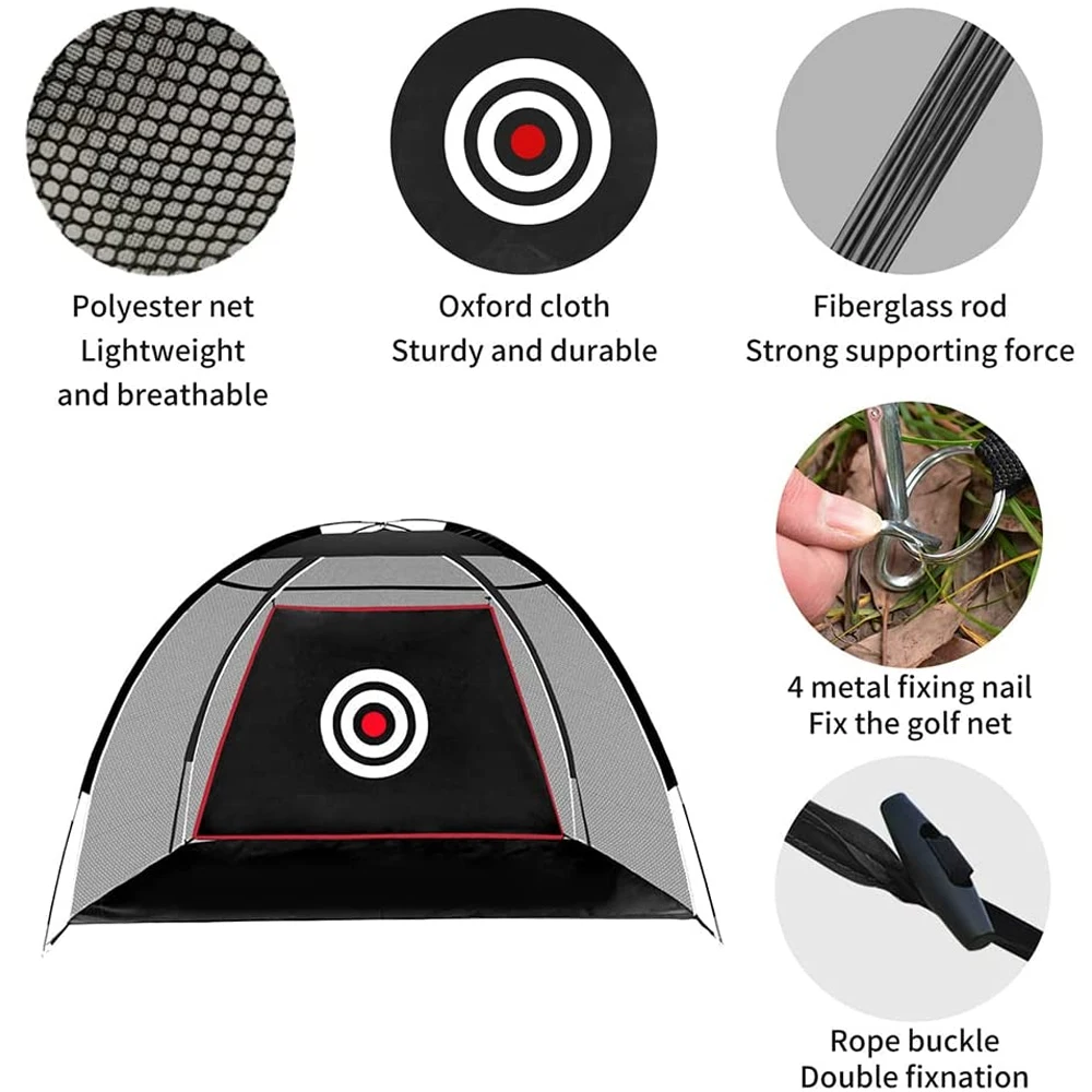야외 실내 2M 골프 연습 네트 텐트 스트라이크 케이지, 메쉬 매트, 정원 골프 훈련 장비, 골프 용품