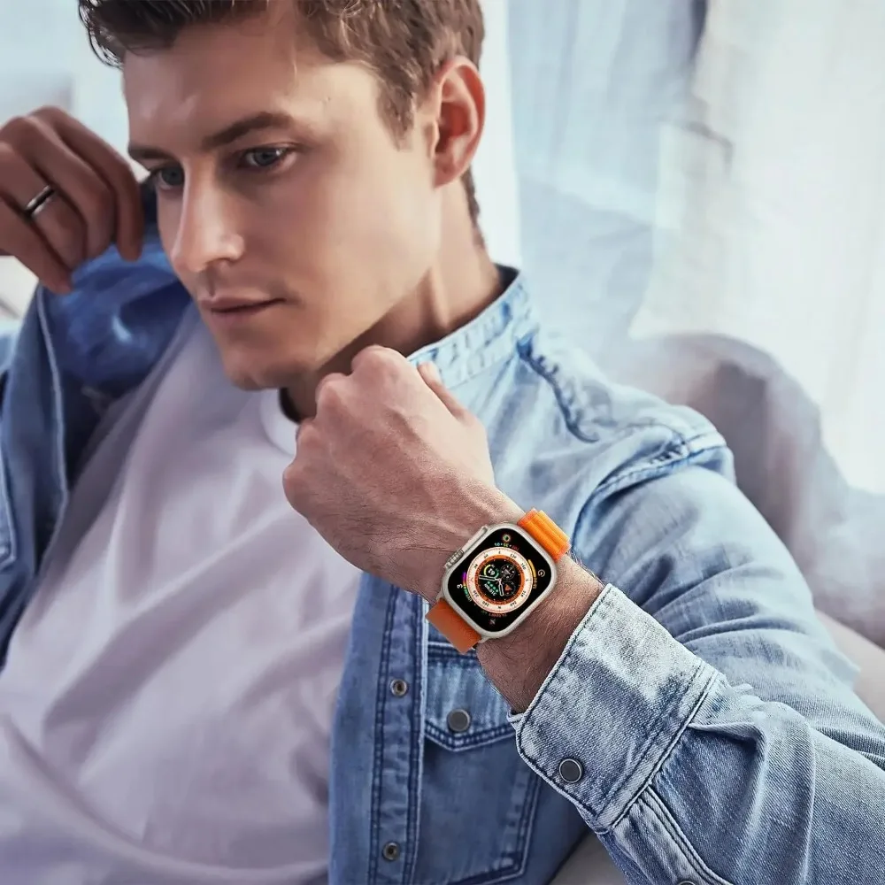 Apple Watch Ultra 3バンド用アルパインストラップ 49mm 11 10 9 8 7 46mm 45mm 41mm ナイロンブレスレットベルト iWatch 6 5 4 SE3 44mm 42mm コレア