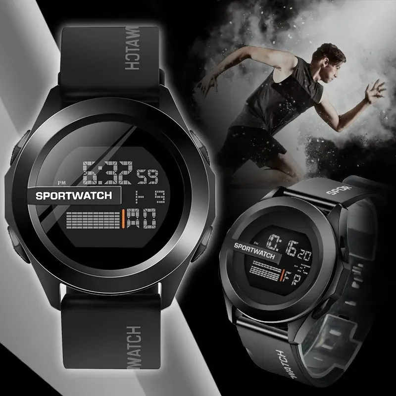 

Men Sport LED Watches Top Brand Men Digital Clock Multi-Functional Rubber Man Fitnes Athlete Timekeeping Electronic Watch