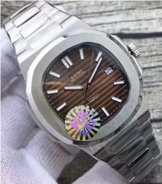 Mens Automatic Mechanical Watch Sapphire Stainelss Steel Transparent Black Blue Dial Glide Sooth Luminous