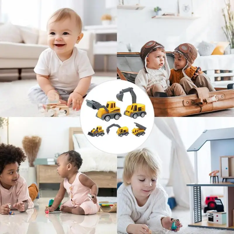 Excavator Toy Set Friction Powered Construction Truck Toys Engineering Trucks Realistic Educational Play Kids Toys For Boys Aged