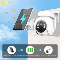 3K  WiFi Solar Camera PIR Human Detection PTZ IP Cam With 7800mAh Solar Panel Recharge Battery Video Surveillance Camera