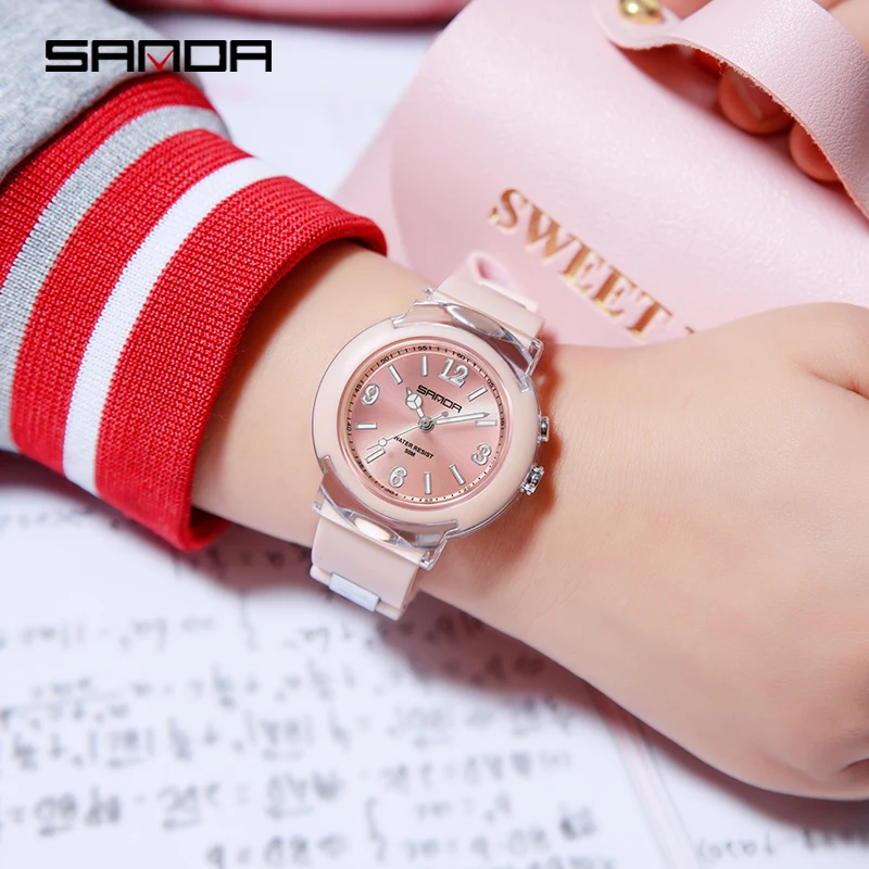 2023 New Sanda 6104 Male and female Watch Fashion Trend Outdoor Leisure Temperament Versatile for Girls Quartz Watch LED Light