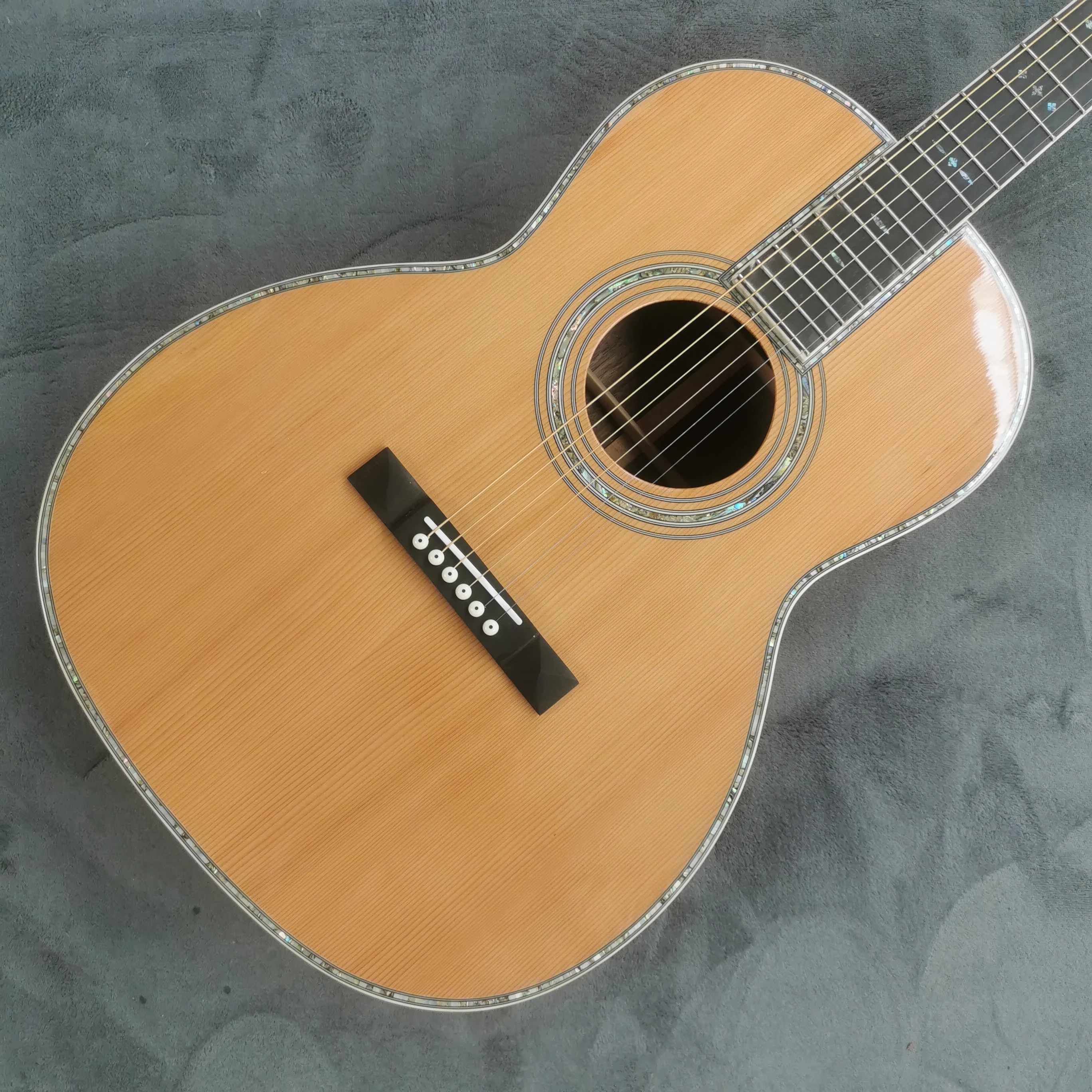 Monochromatic Shell Inlaid Acoustic Guitar, 40 