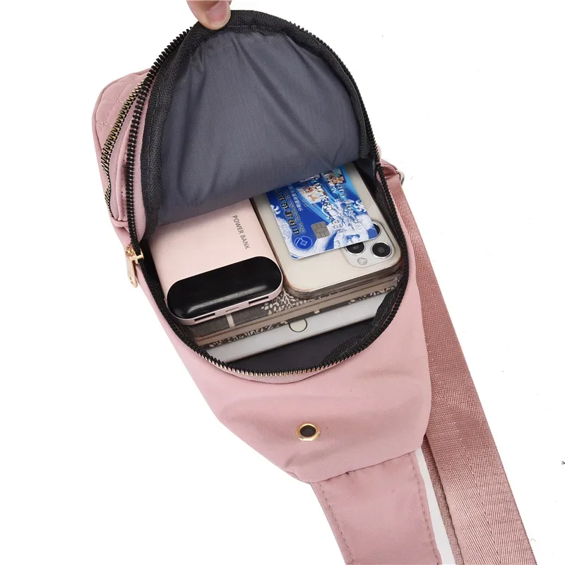 Chest Bag Female Casual Fashion Versatile Nylon Cloth Bag Lightweight Crossbody Bag Female Backpack Shoulder Front Bag Tide