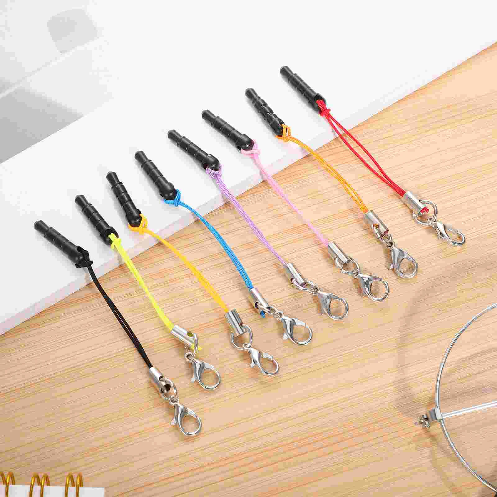 15 Pcs Key Lanyard Straps with Lobster Clasp Tape Dust Plug Plugs Phone Decorative Charms