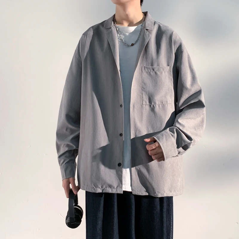 Men's Long Sleeve Blouse Smart Casual Streetwear Men Clothing Fashion Shirts Streetdress Spring Autumn Hombre Male Clothing New