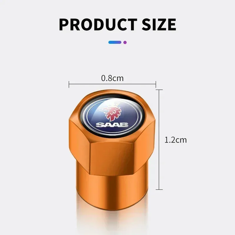 4 قطعة شارات معدنية ل ساب 93 ناقلات ايرو بانتيلا راديو أندرويد 95 Gripen سيارة عجلة الاطارات صمام قبعات يغطي اكسسوارات السيارات #3