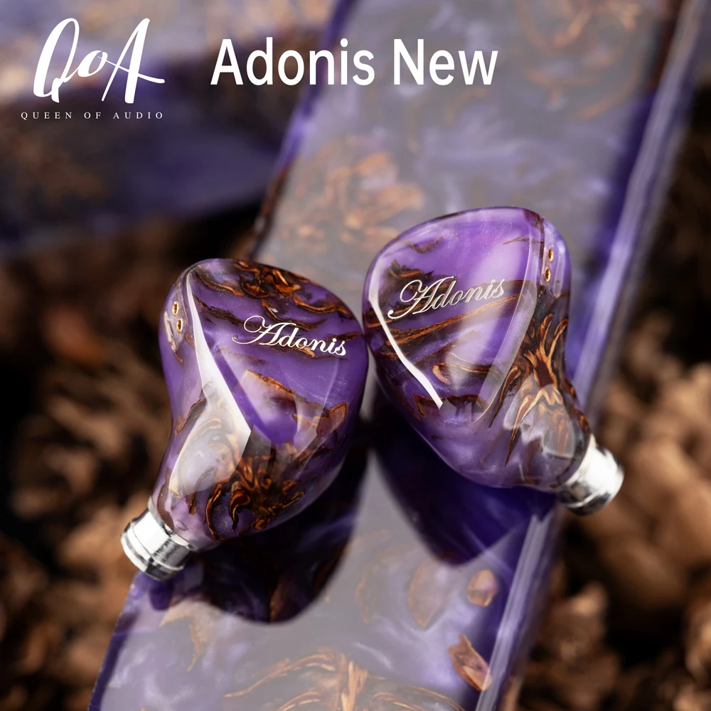 

New QoA Adonis 2.0 In Ear Earphones, 1DD+2BA Hybrid Pinecone Resin Shell HiFi Earphones, 3.5+4.4mm Plug 0.78 2pin Cable Kinera