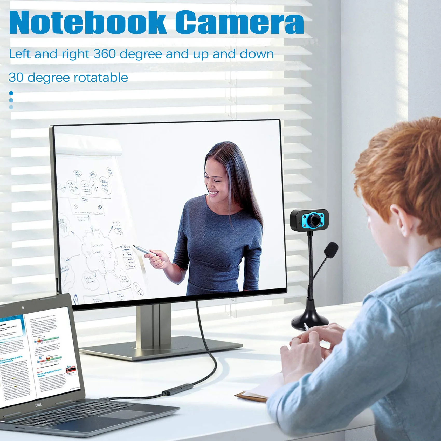 A52TWeb Kamera USB Webcam Definisi Tinggi 4 Led Web Cam dengan Mikrofon Desktop untuk Skype Youtube Komputer PC Laptop