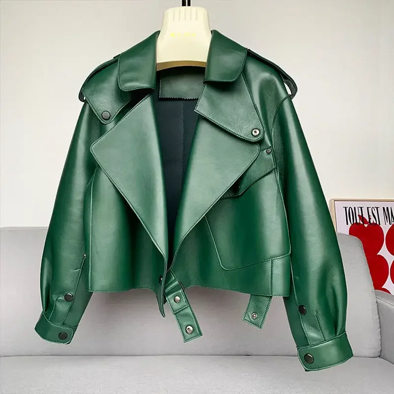 Fitaylor Spring Autumn Women PU Leather Jacket Casual Lady Windproof Motorcycle Leather Coat