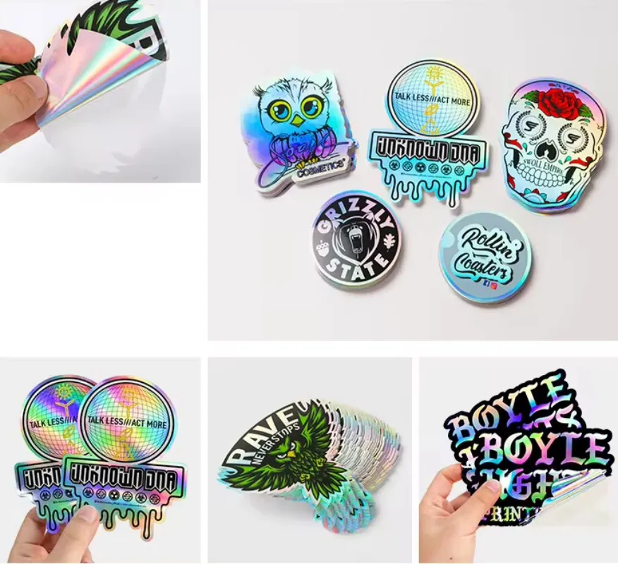 150 Stück personalisierte holografische Aufkleber aus Vinyl, personalisierte Party-Laseretiketten, Aufkleber für Hochzeiten, Geschäftslogos, Motorrad-Aufkleber – Detail 2