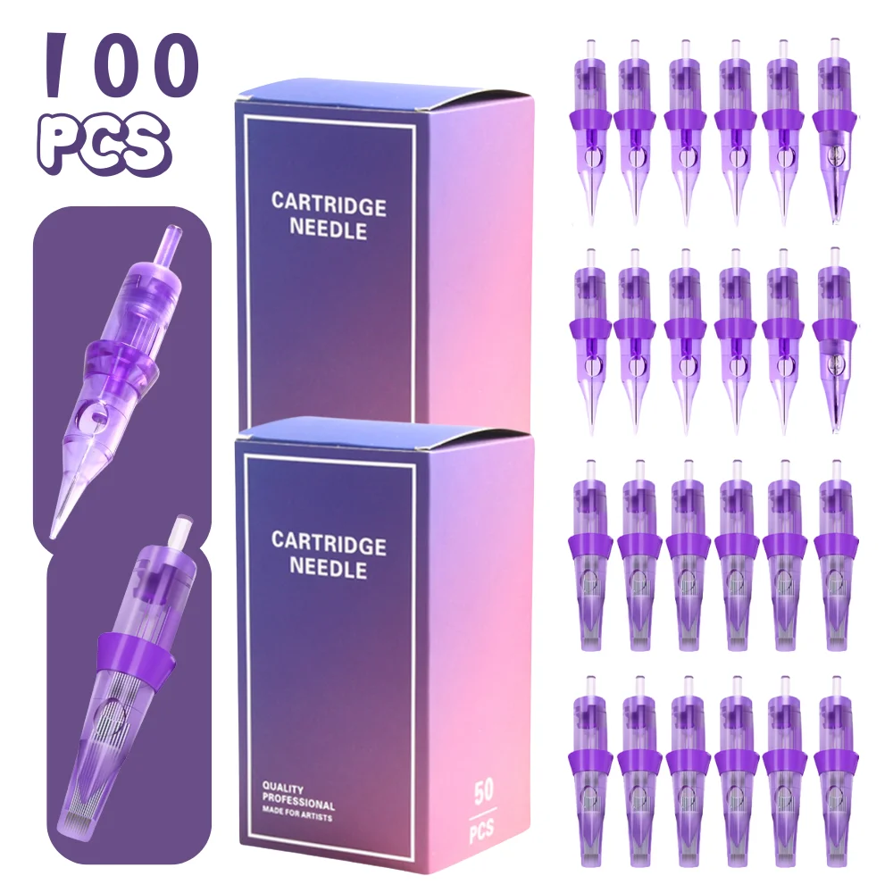 

100pcs Universal Tattoo Cartridge Needle Liner Shader Magnum rl rs rm for Permanent Makeup Rotary Machine Body Art