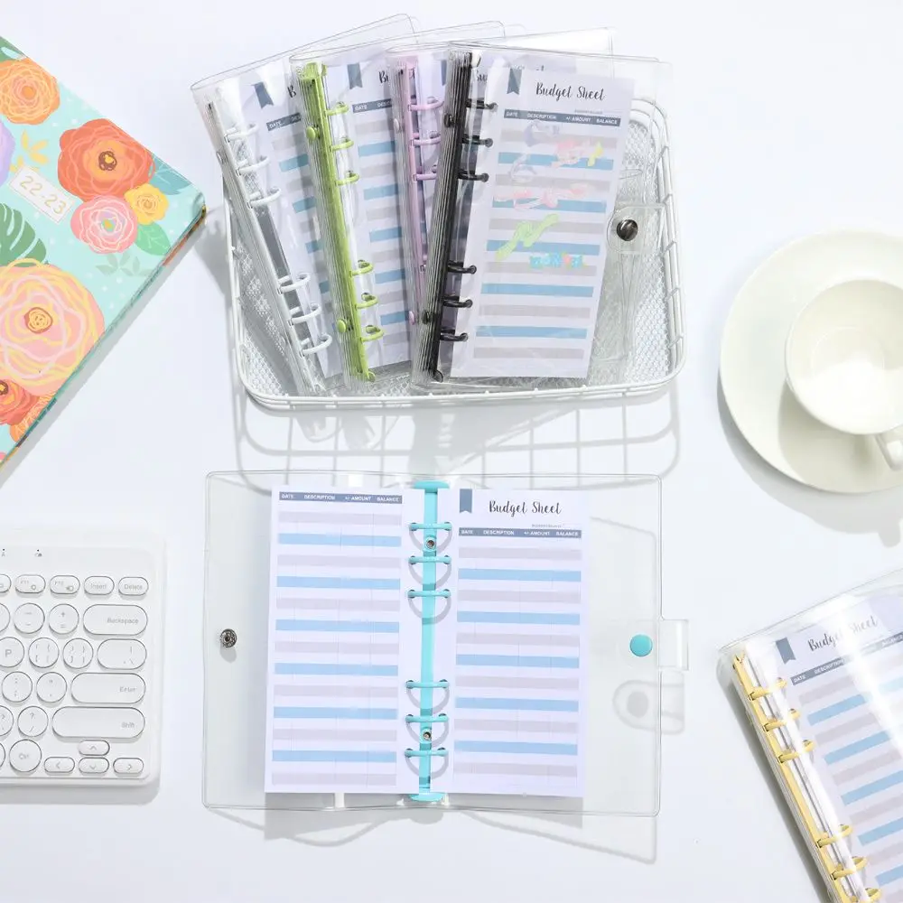 

New School Supplies Storage File Transparent Folders A5A6 Binder Pockets Notebook Binder