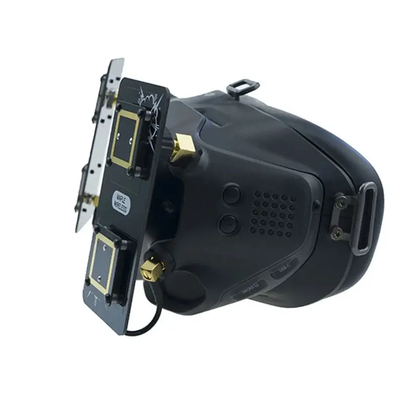 Maple Wireless COMBO-C4 FPV 2,4/5,8 GHz Dualband Mixed Polarisation Long Distance Digital Goggle Antennen-KIT für Brillen
