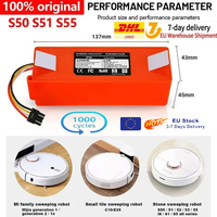 Genuine 14.8V 12800mAh Robotic Vacuum Cleaner Replacement Battery For Xiaomi 1S 2S Roborock S55 S60 S65 S50 S5 MAX S6 Parts