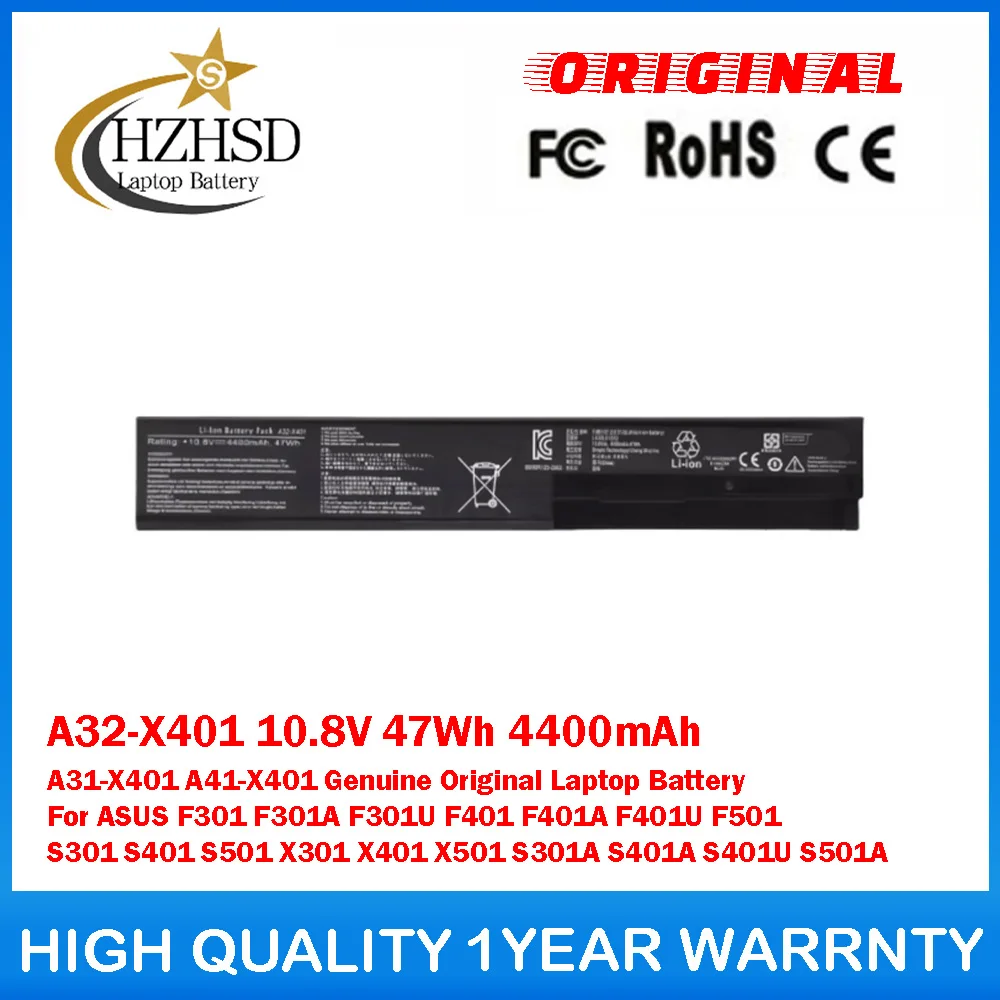 A32-X401 10.8V 47Wh 4400mAh A31-X401 A41-X401 Genuine Original Laptop Battery For ASUS F301 F301A F301U F401 F501 S301 S401 S501