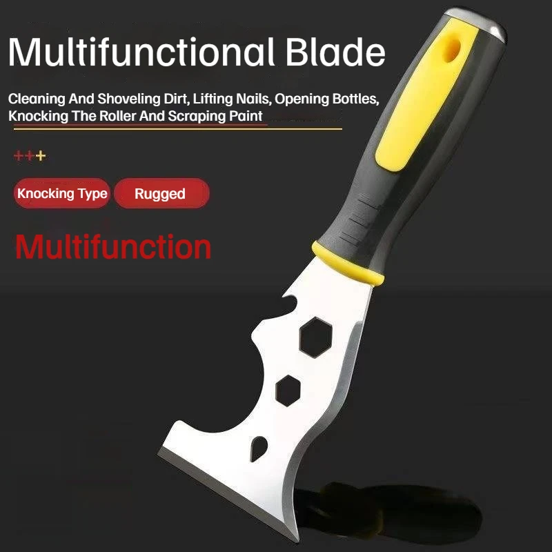 

15 in1 Stainless Steel Cement Shovel with Hammer Head Soft Handle Paint Scraper Set for Wood Wallpaper Grout Multi-Function Tool