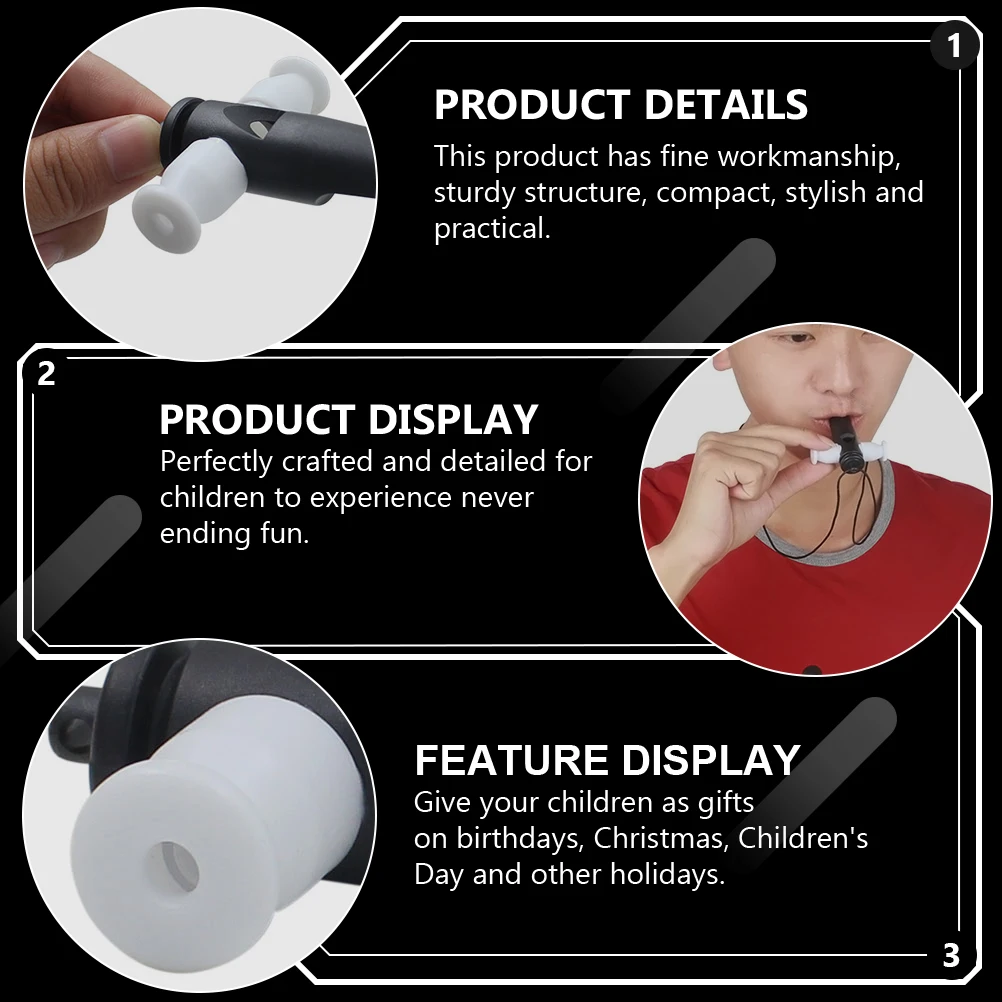 

1Pcs Orff Samba Whistle Black White Sturdy Lightweight for Dance Accompaniment Musical Performance Creative Educational