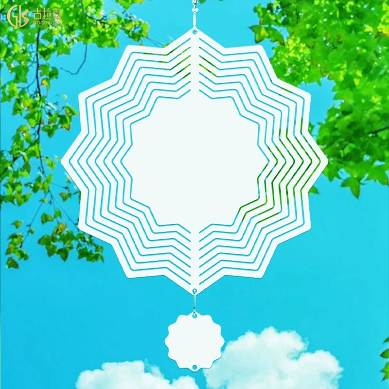 

4 упаковки, 8-дюймовый сублимационный ветровой спиннер, пустые сублимационные заготовки, звезды, украшение в форме цветка для украшения двора и сада-ABPP