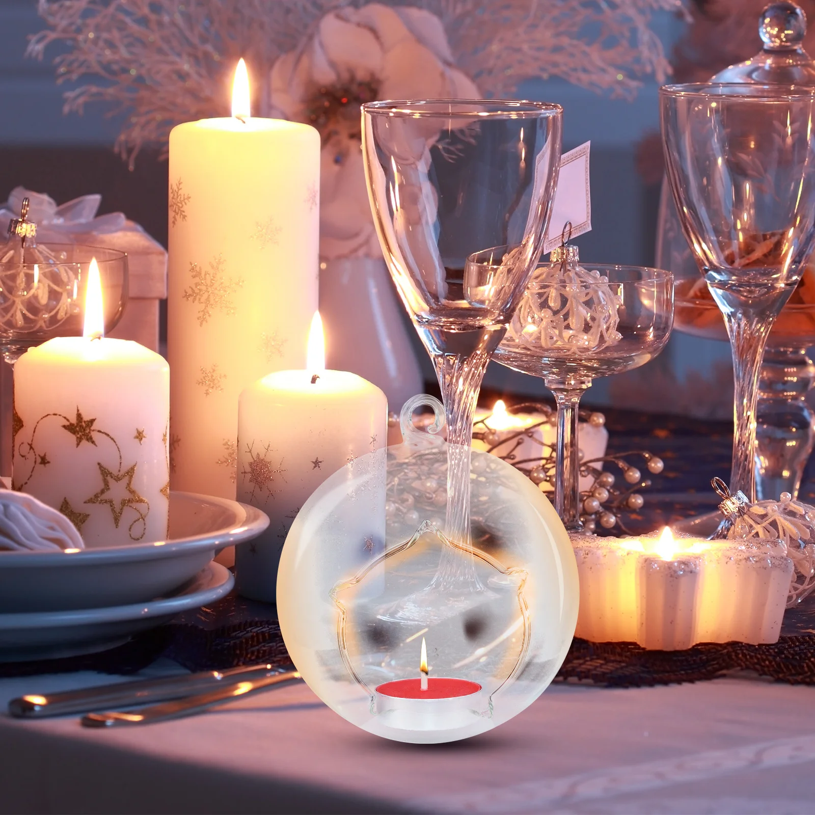 

Glass Windproof Holder Tealight Candlestick Decorative Table Centerpiece Wedding Stand Table Centerpieces