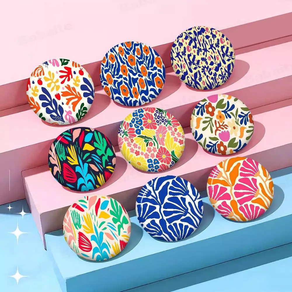 Abstract Flowers Matisse Classic Anime Button Pin Handmade Brooch for Clothes Cartoon Badge Backpack Decoration Jewelry