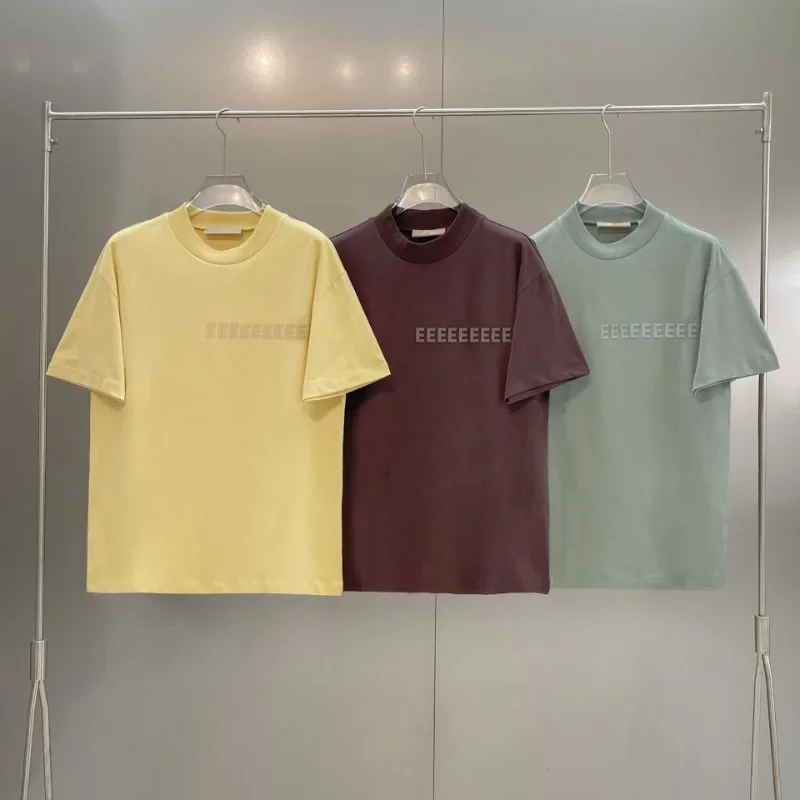 

Мужская футболка оверсайз 9-го сезона, классический дизайн, с 3D-силиконовым логотипом на груди, короткий рукав, модная, для пар, в уличном стиле, свободный крой