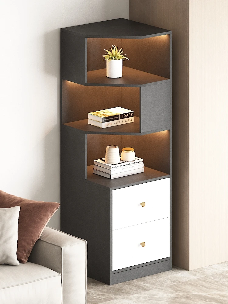 

Living Room Sofa Corner Cabinet Creative Side Cabinet Corner Cabinet Triangle Corner Shelf Room