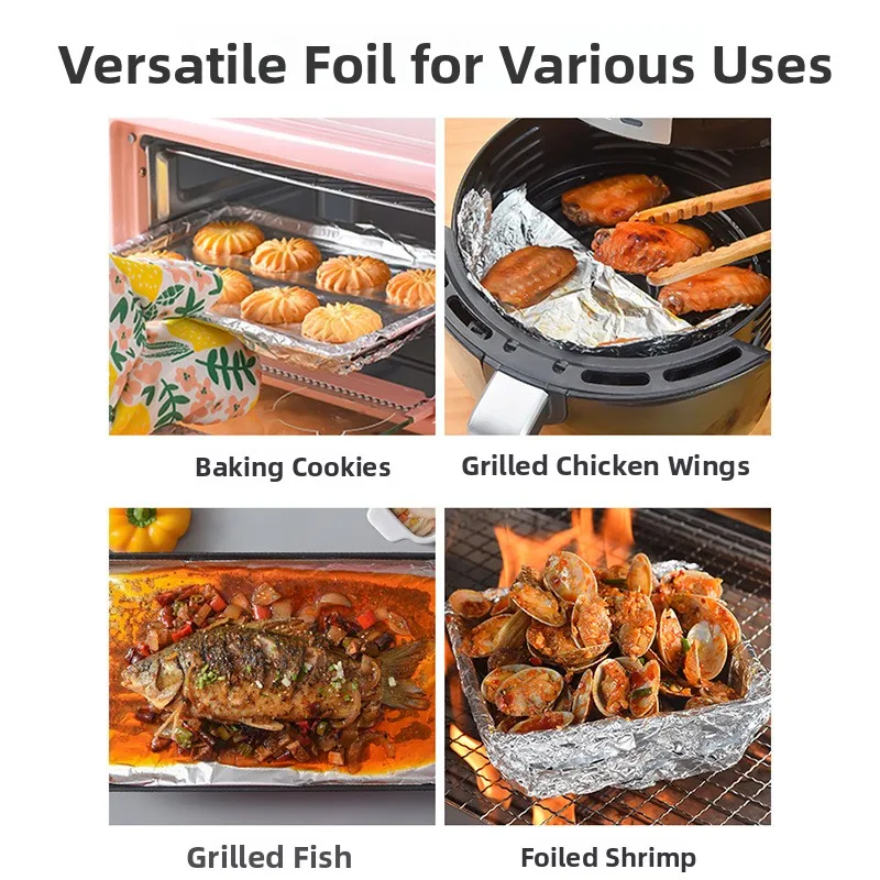 Thickened Aluminum Foil Baking Paper Barbecue Disposable Baking Aluminum Foil Home Use 30cm Wide One-time Tableware