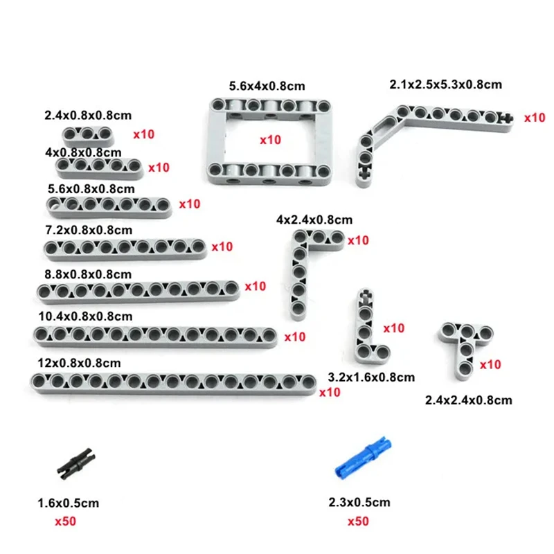 Technical Part Thick Hole Arm Liftarm Beam Building Blocks DIY Assembles Particles MOC Parts Toys 32278 41239 40490 32009 64179