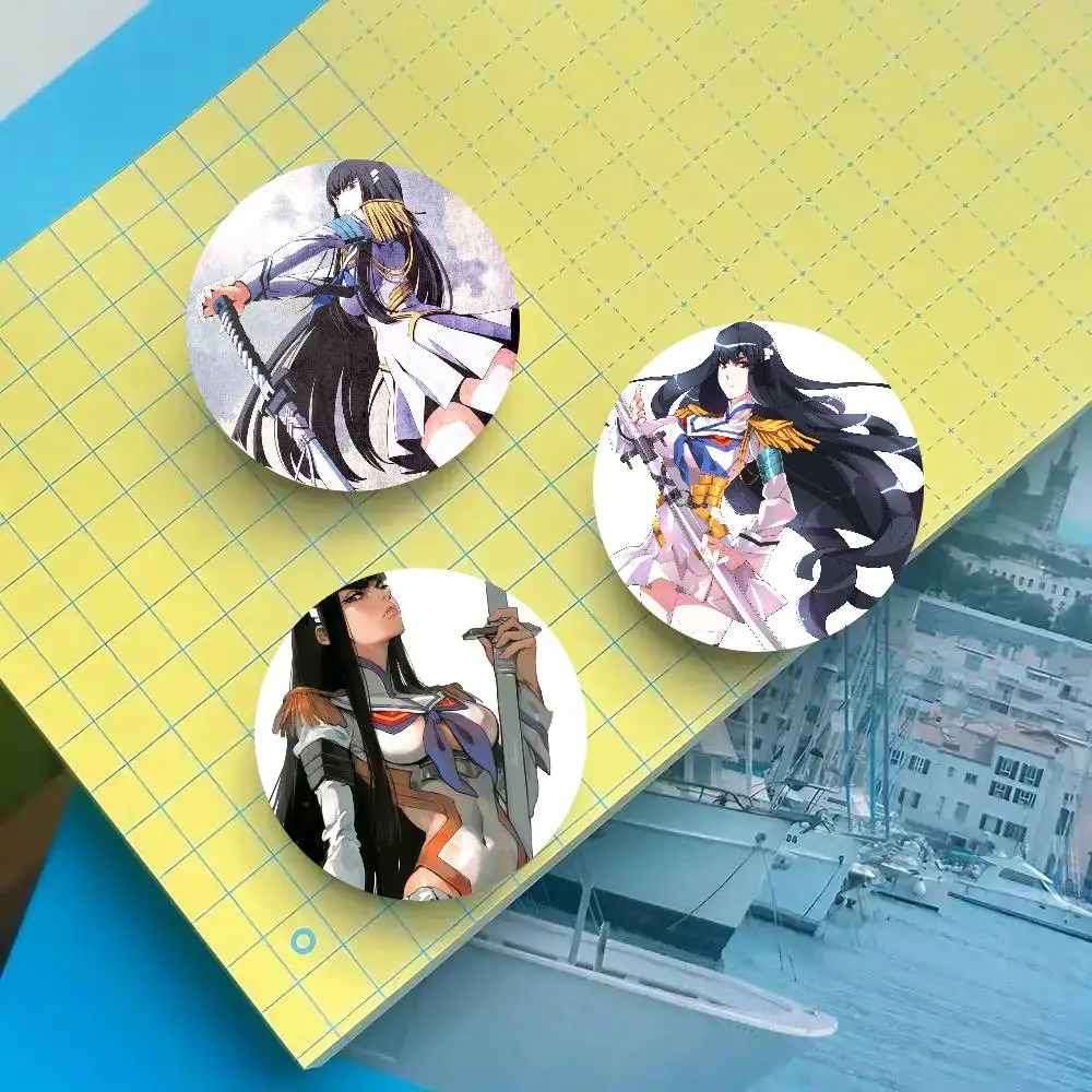 Satsuki Fantasy Animation K-Kill La Kill Badge Tinplate Meme Round Brooch For Hat Bag Creative Lapel Jewelry Accessories Gifts