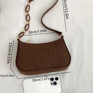 أزياء كورية جديدة الإبداعية حقيبة كتف مربعة صغيرة للنساء ألياف الصوف أفضل 6 حقائب يد للمسنات مبيعا - رقم 5